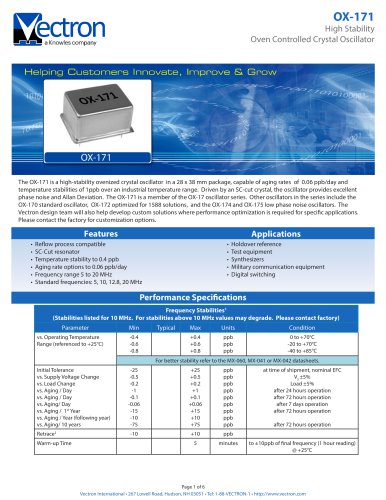 OX-171 Holdover Oscillators