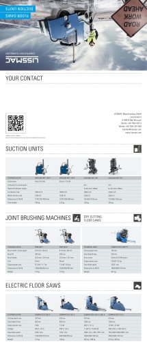Floor sawas and suction units catalogue