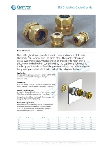 EMI Shielding Cable Glands