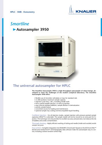 Smartline Autosampler 3950 brochure