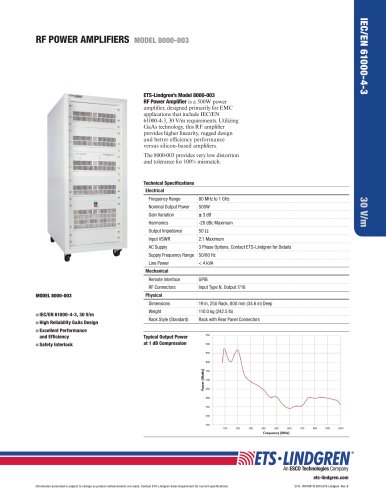 RF POWER AMPLIFIERS MODEL 8000-003