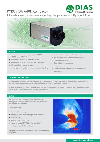 Infrared camera PYROVIEW 640N compact+ for high temperature applications