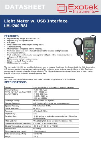 Light Meter with Logger Function LM-1200RS1