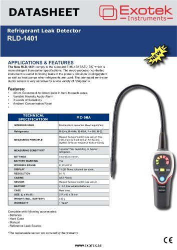 Refrigerant Leak Detector RLD-1401