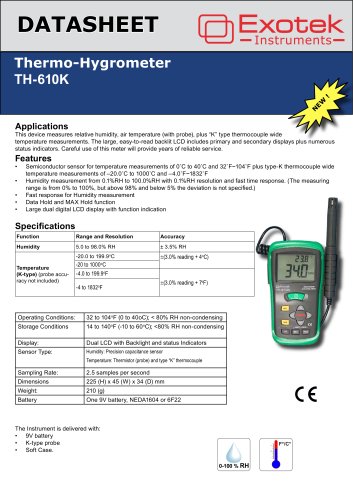 TH-610K  Thermo Hygrometer