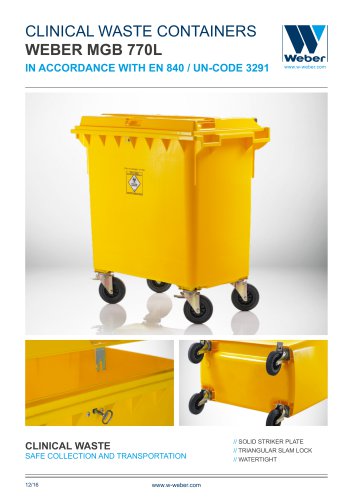 Clinical & Hospital Waste Containers (240-1100L)