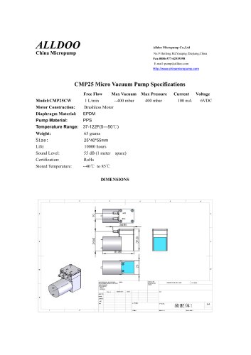 Long life time DC brushless motor diaphragm miniature pumps