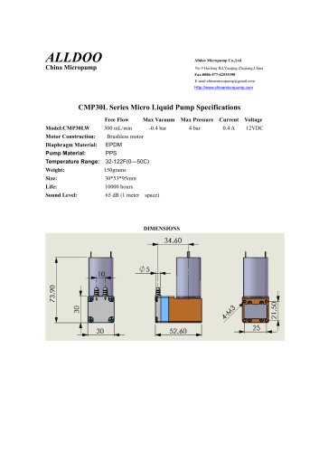 Longlife brushless DC motor liquid water micro pumps