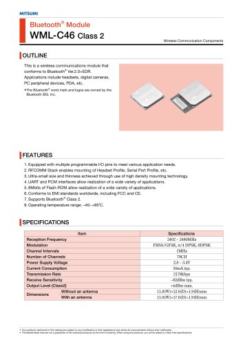 WML-C46 Class 2 Bluetooth® Module