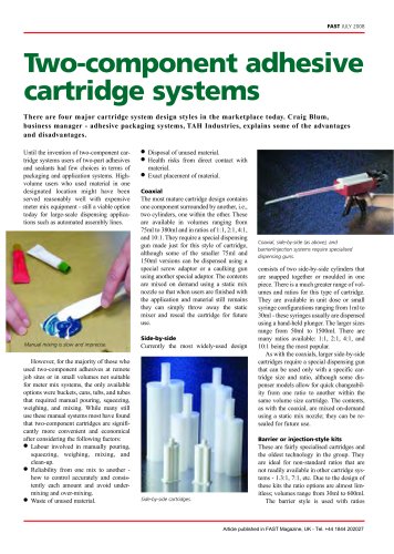 Two Component Adhesive and Sealant Cartridge System