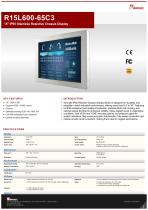15" IP65 Stainless Resistive Chassis Display R15L600-65C3