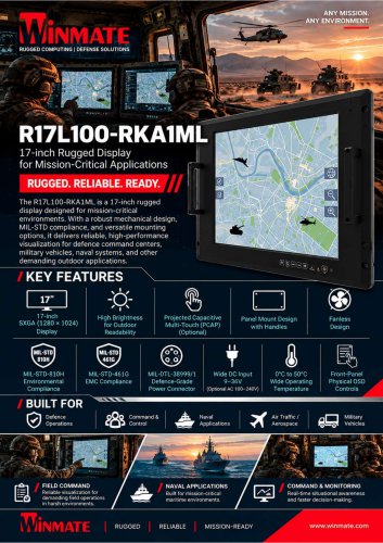 17" Rack Mount Protective Glass Defense Display R17L100-RKA1ML