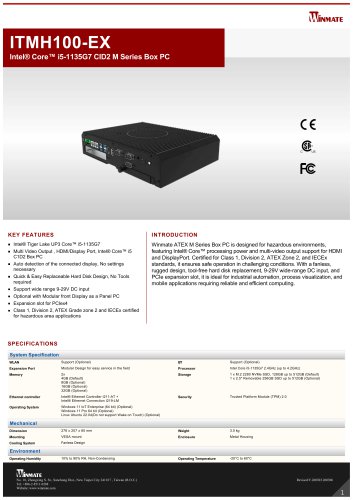 Intel&reg; Core&trade; i5-1135G7 CID2 M Series Box PC ITMH100-EX