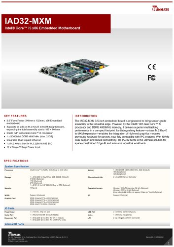 Intel&reg; Core&trade; i5 x86 Embedded Motherboard IAD32-MXM