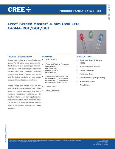 4-mm Oval LED Lamps C4SMA