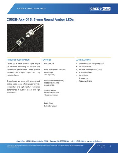 C503B-Axx-015: 5-mm Round Amber LEDs