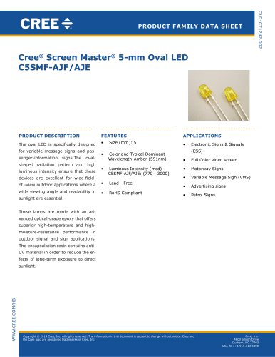 Cree® Screen Master® 5-mm Oval LED C5SMF-AJF/AJE