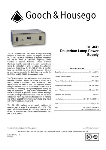 46D Deuterium Lamp Power Supply