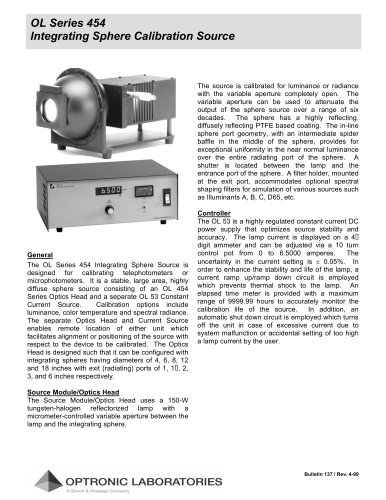 OL 454 Integrating Sphere Calibration Standard