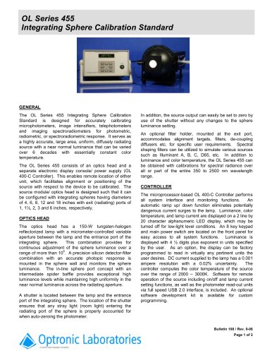 OL 455 High-Intensity Integrating Sphere Calibration Standard