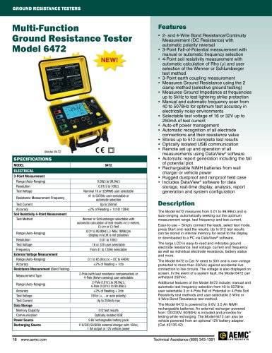 6472 Multi-Function Ground Resistance Testers