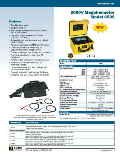 6505 5000V Megohmmeters 