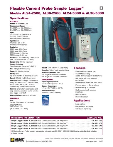 AL24-2500 Flexible Current Probe Loggers  