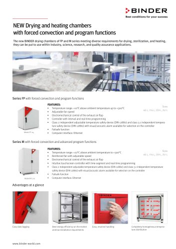 Drying and heating chambers  Series FP | M