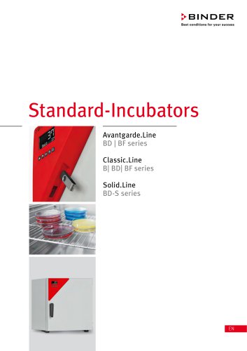 Standard-Incubators  B | BD | BD-S | BF series