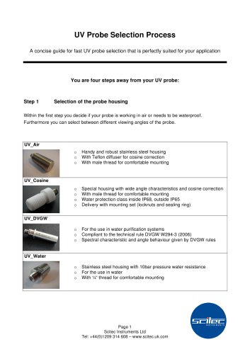 UV Probe Selection Process