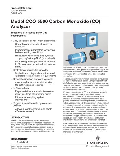 CCO 5500 Carbon Monoxide (CO) Analyzer