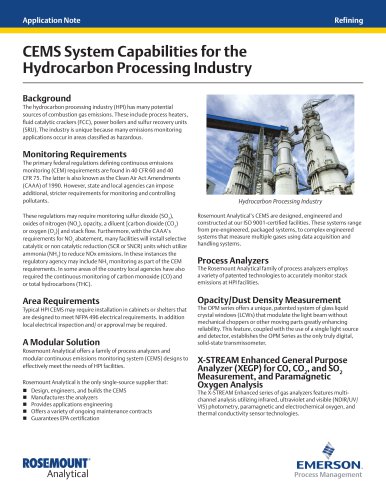 CEMS System Capabilities for the Hydrocarbon Processing Industry