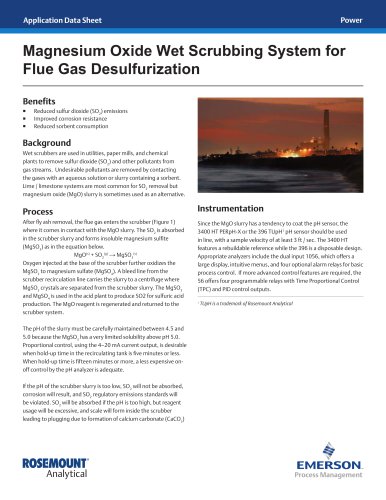 Magnesium Oxide Wet Scrubbing for Flue Gas Desulferization