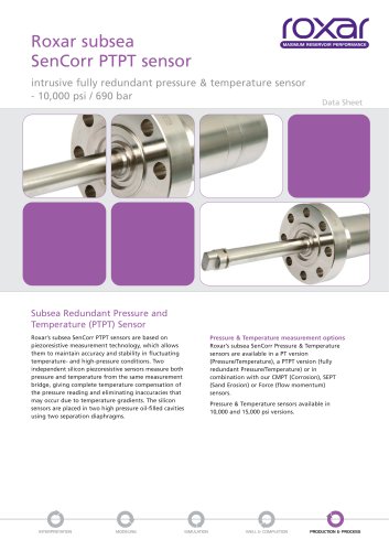 Roxar subsea SenCorr PTPT sensor 10K