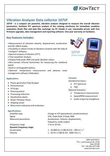 107VF Vibration Analyzer