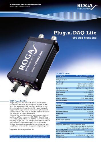 Plug.n.DAQ Lite IEPE USB Front End