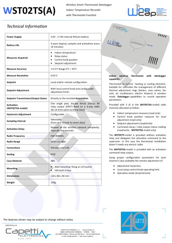 WST02TS(A) - Wireless Smart Thermostat Datalogger