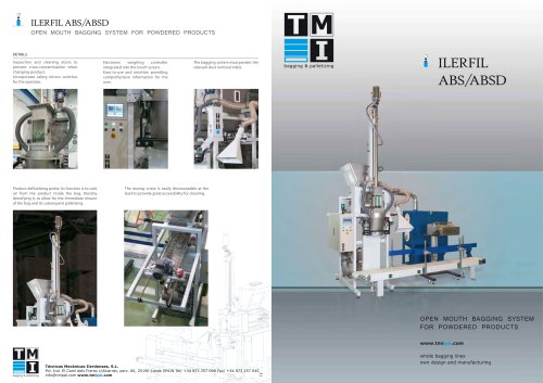 ILERFIL ABS/ABSD: OPEN MOUTH BAGGING SYSTEM FOR GRANULAR PRODUCTS