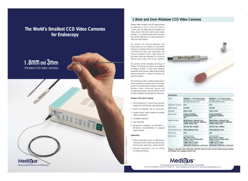 Miniature CCD Cameras for Endoscopy