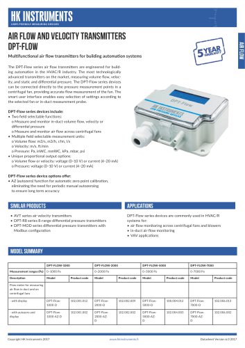 DPT-Flow Flow transmitter for HVAC systems