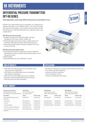 DPT-R8 Differential pressure transmitter, 8-range