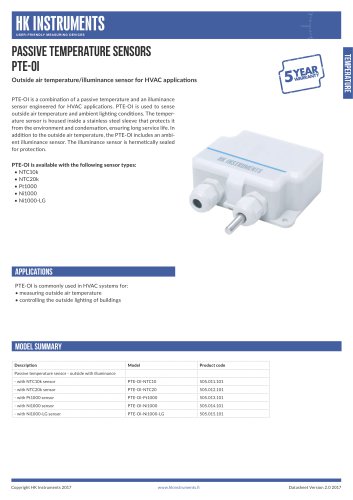 PTE-OI Outside air temperature/illuminance sensor