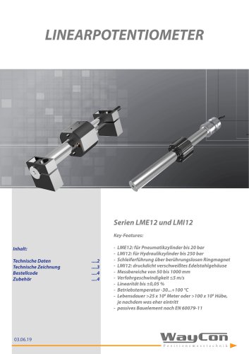 Linear Potentiometer LMI/LMI12/LME