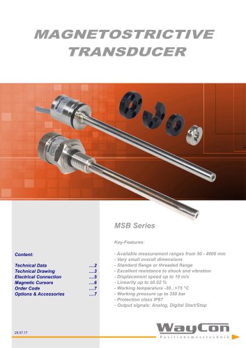 Magnetostrictive Transducer MSB