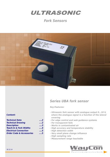 Ultrasonic Sensors UBA-AT-30, UBA-AT-40