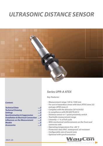 Ultrasonic Sensors UPR-A ATEX