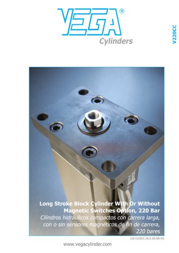 V220CC - Long Stroke Block Cylinder With Or Without Magnetic Switches Option, 220 Bar