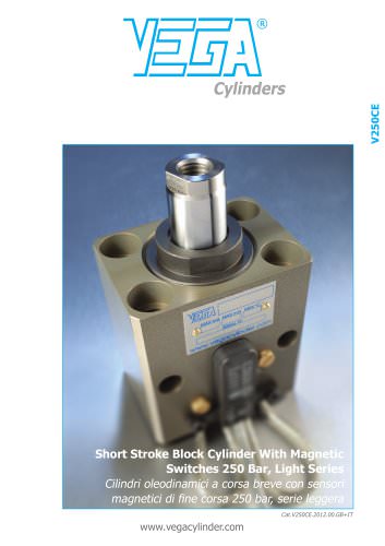 V250CE - Short Stroke Block Cylinder With Magnetic Switches 250 Bar, Light Series