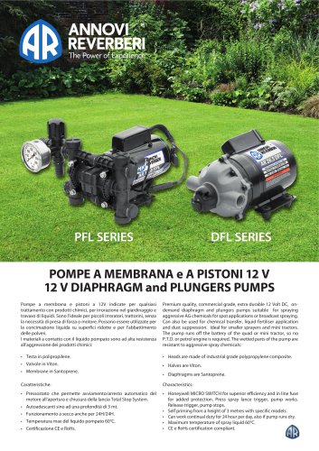 12 V DIAPHRAGM and PLUNGERS PUMPS