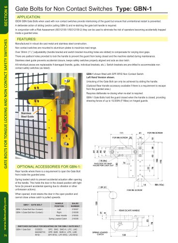 GBN-1 Gate Bolt for Non-Contact Switches